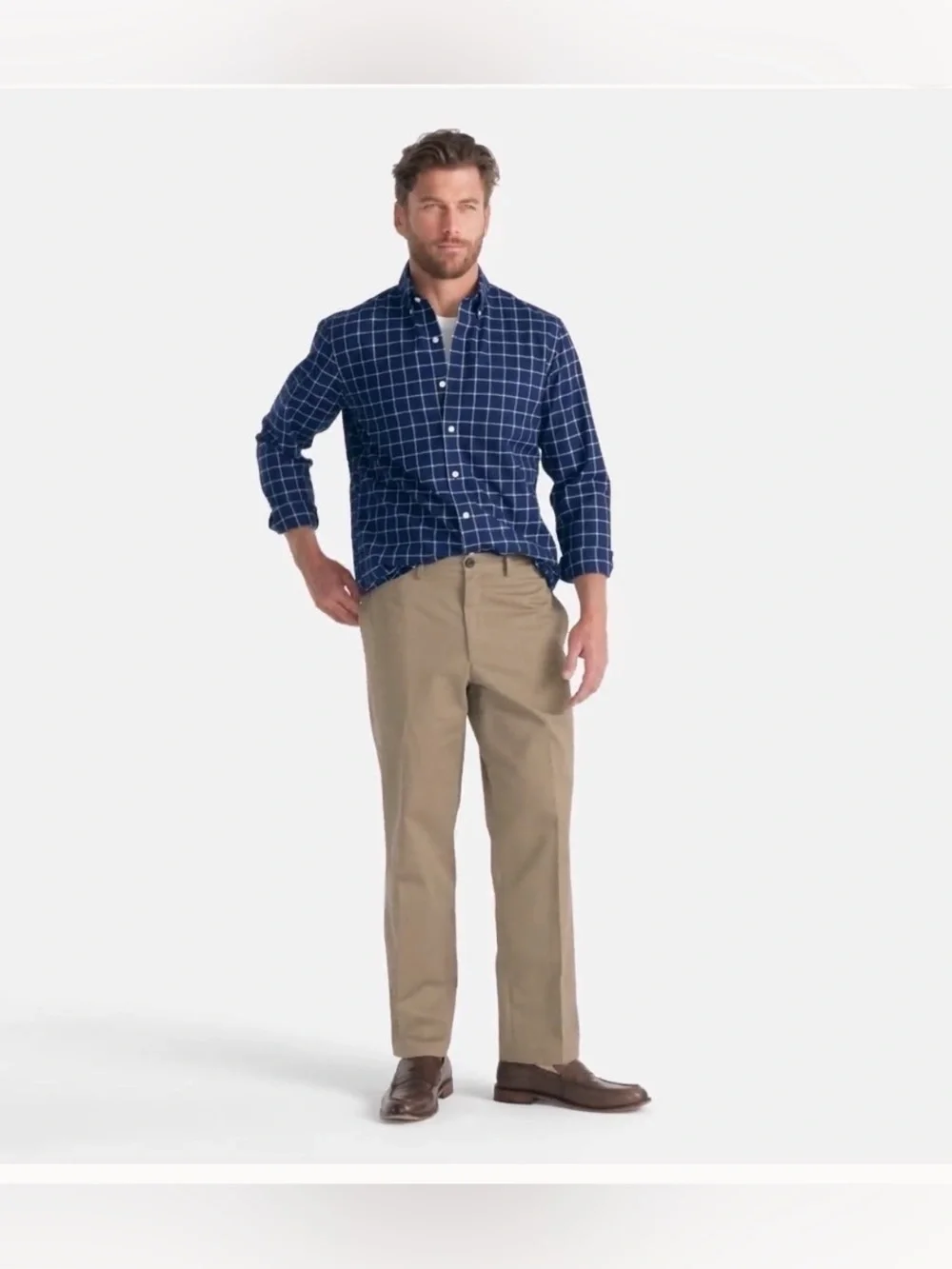 nwt Lands End no iron traditional fit chino size 35 flat/plain front